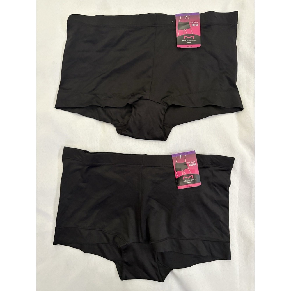 NEW Maidenform Dream Collection Boyshort 40774 Black Womens Size 2Xlarge 2 Pair